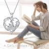 YFN 925 Sterling Silver Book Lover Necklace Reading Pendant for Women Graduation Gift Jewelry for Student Friends Classmate(A01 Reading-1)