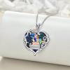 YFN 925 Sterling Silver Book Lover Necklace Reading Pendant for Women Graduation Gift Jewelry for Student Friends Classmate(A04 Abalone Shell)
