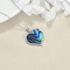 YFN 925 Sterling Silver Book Lover Necklace Reading Pendant for Women Graduation Gift Jewelry for Student Friends Classmate(A04 Abalone Shell)