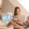 YFN 925 Sterling Silver Book Lover Necklace Reading Pendant for Women Graduation Gift Jewelry for Student Friends Classmate(A05 Moonstone)