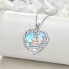 YFN 925 Sterling Silver Book Lover Necklace Reading Pendant for Women Graduation Gift Jewelry for Student Friends Classmate(A05 Moonstone)