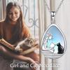 YFN 925 Sterling Silver Book Lover Necklace Reading Pendant for Women Graduation Gift Jewelry for Student Friends Classmate(A07 Cat and Girl)