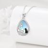 YFN 925 Sterling Silver Book Lover Necklace Reading Pendant for Women Graduation Gift Jewelry for Student Friends Classmate(A07 Cat and Girl)