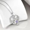 YFN 925 Sterling Silver Book Lover Necklace Reading Pendant for Women Graduation Gift Jewelry for Student Friends Classmate(B02 February)