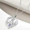 YFN 925 Sterling Silver Book Lover Necklace Reading Pendant for Women Graduation Gift Jewelry for Student Friends Classmate(B02 February)