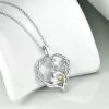 YFN 925 Sterling Silver Book Lover Necklace Reading Pendant for Women Graduation Gift Jewelry for Student Friends Classmate(B08 August)