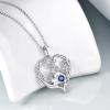 YFN 925 Sterling Silver Book Lover Necklace Reading Pendant for Women Graduation Gift Jewelry for Student Friends Classmate(B09 September)