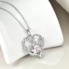 YFN 925 Sterling Silver Book Lover Necklace Reading Pendant for Women Graduation Gift Jewelry for Student Friends Classmate(B10 October)