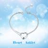 YFN Anklets Bracelet for Women Sterling Silver Butterfly Heart Tree Hummingbird Cardinal Anklet Charm Chain Bracelet Beach Foot Jewelry for Women(Silver/Heart Anklet Bracelets for Women)