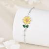 YFN Anklets Bracelet for Women Sterling Silver Butterfly Heart Tree Hummingbird Cardinal Anklet Charm Chain Bracelet Beach Foot Jewelry for Women(Sunflower Ankle Bracelets for Women)