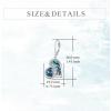 YFN Cat Earrings Sterling Silver Dangle Drop Leverback Earrings Jewelry Gifts for Women(Abalone-Cat Earrings)