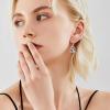 YFN Cat Earrings Sterling Silver Dangle Drop Leverback Earrings Jewelry Gifts for Women(Silver-3 Cat Earrings)