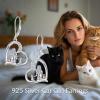 YFN Cat Earrings Sterling Silver Dangle Drop Leverback Earrings Jewelry Gifts for Women(Silver-3 Cat Earrings)