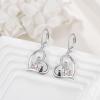 YFN Cat Earrings Sterling Silver Dangle Drop Leverback Earrings Jewelry Gifts for Women(Silver-Cat Earrings)