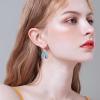 YFN Cat Earrings Sterling Silver Dangle Drop Leverback Earrings Jewelry Gifts for Women(Turquoise-Cat Earrings)