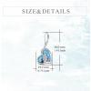 YFN Cat Earrings Sterling Silver Dangle Drop Leverback Earrings Jewelry Gifts for Women(Turquoise-Cat Earrings)