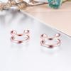 YFN Ear Cuff Wrap Earrings 925 Sterling Silver Non Pierced Cartilage Earring for Women Jewelry Gifts(rose gold tone)