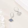 YFN Evil Eye Earrings for Women Sterling Silver Eye Dangle Earrings Minimalis Jewelry Gifts(Silver-Evil Eye Earrings Dangle)