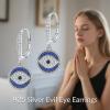 YFN Evil Eye Earrings for Women Sterling Silver Eye Dangle Earrings Minimalis Jewelry Gifts(Silver-Evil Eye Earrings Dark Blue)