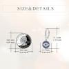 YFN Evil Eye Earrings for Women Sterling Silver Eye Dangle Earrings Minimalis Jewelry Gifts(Silver-Evil Eye Earrings Dark Blue)
