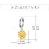 YFN Gold Sunflower Earrings Sterling Silver Sunflower Dangle Huggie Hoop Earrings Jewelry Gifts for Women