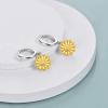 YFN Gold Sunflower Earrings Sterling Silver Sunflower Dangle Huggie Hoop Earrings Jewelry Gifts for Women