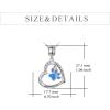 YFN Paw Print Necklace Sterling Silver Dog Cat Charms Pendant Cremation Jewelry Cat Dog Memorial Gifts for Women Girls(Blue Opal)