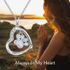YFN Paw Print Necklace Sterling Silver Dog Cat Charms Pendant Cremation Jewelry Cat Dog Memorial Gifts for Women Girls(White Opal Paw Urn)