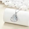 YFN Paw Print Necklace Sterling Silver Dog Cat Charms Pendant Cremation Jewelry Cat Dog Memorial Gifts for Women Girls(White Opal Paw Urn)