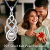 YFN Pearl Celtic Necklace S925 Sterling Silver for Women, Anniversary Irish Celtic Knot Jewelry Present for Women, Birthday Gifts(7mm Pearl Celtic Necklace)