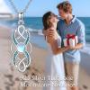 YFN Pearl Celtic Necklace S925 Sterling Silver for Women, Anniversary Irish Celtic Knot Jewelry Present for Women, Birthday Gifts(Turquoise Moonstone Celtic Knot Necklace)