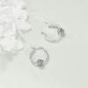 YFN Soccer Baseball Football Softball Basketball Pickleball Hoop Earrings Sterling Silver Small Huggie Hoop Earrings Gifts for Sensitive Ears(Basketball Earrings)