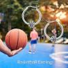 YFN Soccer Baseball Football Softball Basketball Pickleball Hoop Earrings Sterling Silver Small Huggie Hoop Earrings Gifts for Sensitive Ears(Basketball Earrings)