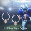 YFN Soccer Baseball Football Softball Basketball Pickleball Hoop Earrings Sterling Silver Small Huggie Hoop Earrings Gifts for Sensitive Ears(Football Earrings)