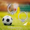 YFN Soccer Baseball Football Softball Basketball Pickleball Hoop Earrings Sterling Silver Small Huggie Hoop Earrings Gifts for Sensitive Ears(Soccer Earrings)