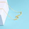 YFN Wave Necklace Sterling Silver Ocean Wave Necklace Ocean Jewelry Beach Choker Necklace for Women Gifts(gold tone)