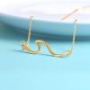 YFN Wave Necklace Sterling Silver Ocean Wave Necklace Ocean Jewelry Beach Choker Necklace for Women Gifts(gold tone)