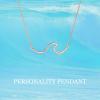 YFN Wave Necklace Sterling Silver Ocean Wave Necklace Ocean Jewelry Beach Choker Necklace for Women Gifts(rose gld)