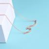 YFN Wave Necklace Sterling Silver Ocean Wave Necklace Ocean Jewelry Beach Choker Necklace for Women Gifts(rose gld)