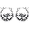925 Sterling Silver Small Hoop Earrings Hypoallergenic Earring Jewelry for Sensitive Ears(Tree)