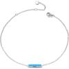 Sterling Silver Created Opal Anklets Dainty Foot Ankle Bracelets for Women(Blue Bar-silver)