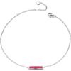Sterling Silver Created Opal Anklets Dainty Foot Ankle Bracelets for Women(Ruby Bar-silver)