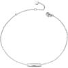 Sterling Silver Created Opal Anklets Dainty Foot Ankle Bracelets for Women(White Bar-silver)