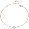 Sterling Silver Created Opal Anklets Dainty Foot Ankle Bracelets for Women(White Disc-rose gold plated)