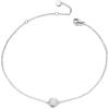 Sterling Silver Created Opal Anklets Dainty Foot Ankle Bracelets for Women(White Disc-silver)