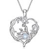 YFN 925 Sterling Silver Book Lover Necklace Reading Pendant for Women Graduation Gift Jewelry for Student Friends Classmate(B03 March)