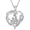 YFN 925 Sterling Silver Book Lover Necklace Reading Pendant for Women Graduation Gift Jewelry for Student Friends Classmate(B04 April)