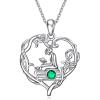 YFN 925 Sterling Silver Book Lover Necklace Reading Pendant for Women Graduation Gift Jewelry for Student Friends Classmate(B05 May)