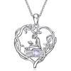 YFN 925 Sterling Silver Book Lover Necklace Reading Pendant for Women Graduation Gift Jewelry for Student Friends Classmate(B06 June)
