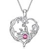 YFN 925 Sterling Silver Book Lover Necklace Reading Pendant for Women Graduation Gift Jewelry for Student Friends Classmate(B07 July)